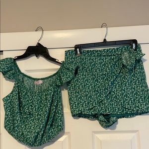 Pink Lily Boutique crop top & shorts set